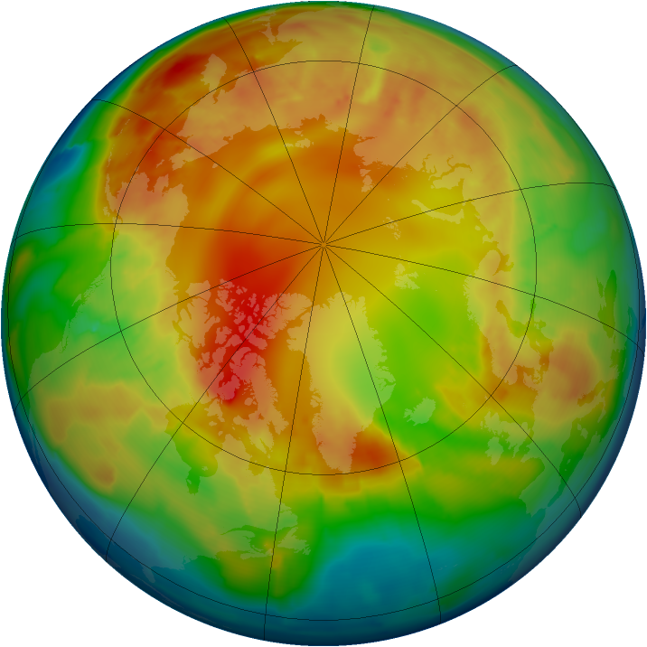 Arctic ozone map for 10 February 2013